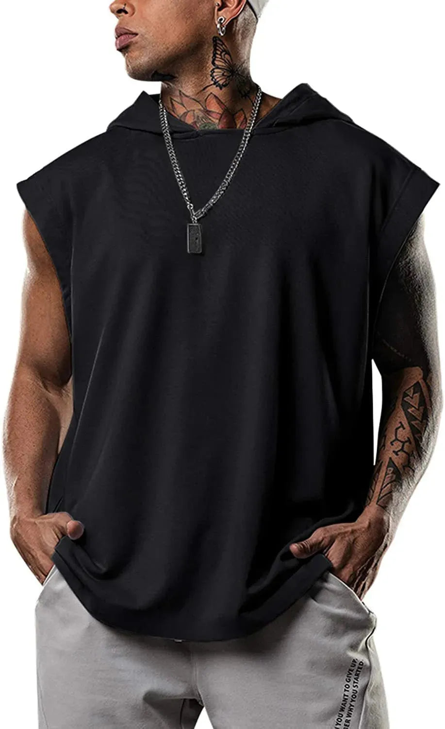 Hooded Waistcoat Loose-fit Solid Color Vest - Bellarte Enchanté Hooded Waistcoat Loose-fit Solid Color Vest